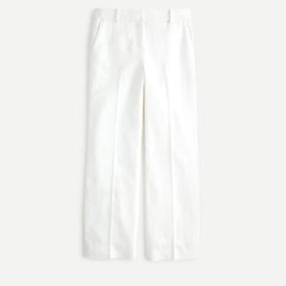 J. Crew C5268 Linen trouser in WHITE Size 10